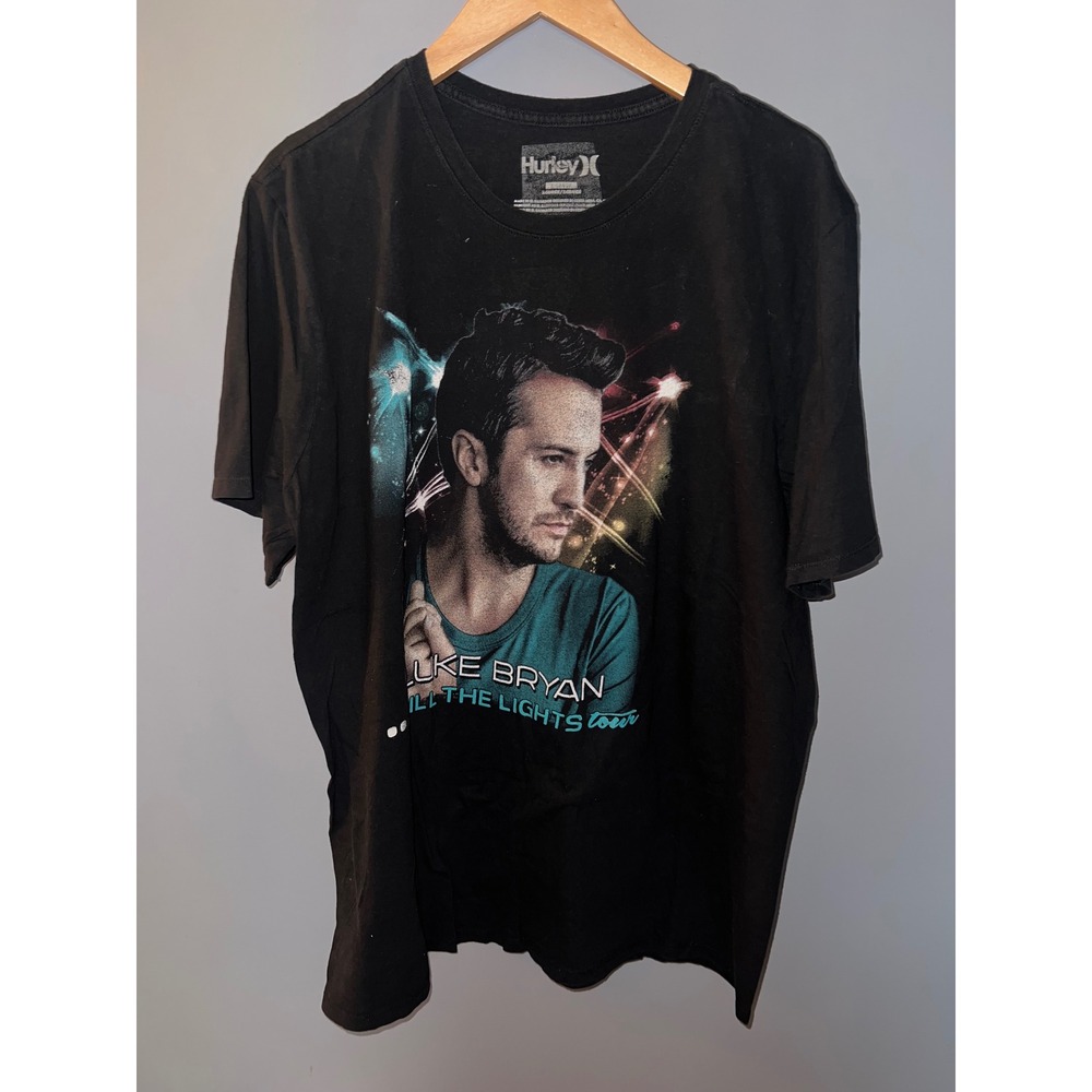 Hurley Luke Bryan Kill The Lights Tour Shirt Mens XL Houston Rodeo 2016 Black